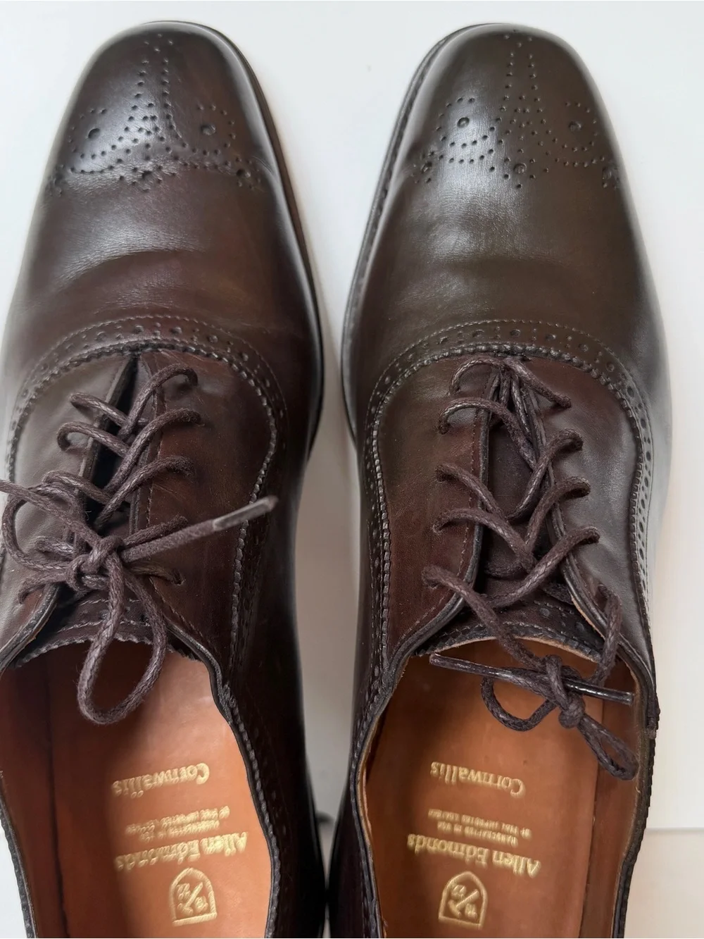 Allen Edmonds Dark Brown Leather Brogue Oxfords